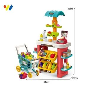 سوپرمارکت اسباب بازی با صندوق، ترازو و بارکدخوان