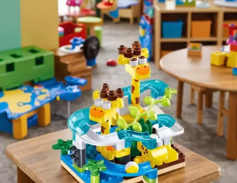 اسباب بازی بلوک های زرافه و توپ